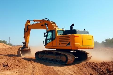 Excavator on a construction site